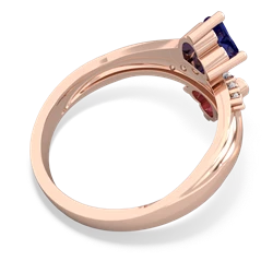 Lab Sapphire Heart To Heart 14K Rose Gold ring R2064