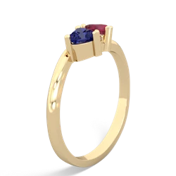 Lab Sapphire Sweethearts 14K Yellow Gold ring R5260