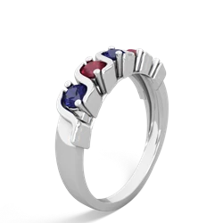 Lab Sapphire Anniversary Band 14K White Gold ring R2089