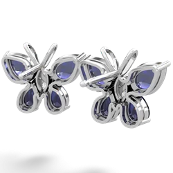 Lab Sapphire Butterfly 14K White Gold earrings E2215