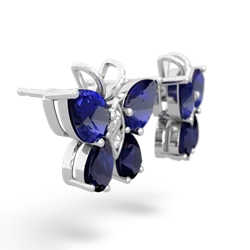 Lab Sapphire Butterfly 14K White Gold earrings E2215