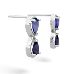 Lab Sapphire Infinity 14K White Gold earrings E5050