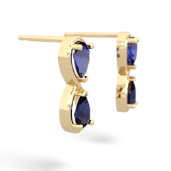 Lab Sapphire Infinity 14K Yellow Gold earrings E5050