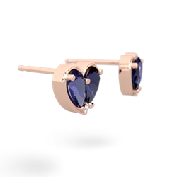 Lab Sapphire 'Our Heart' 14K Rose Gold earrings E5072