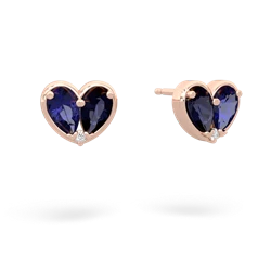 Lab Sapphire 'Our Heart' 14K Rose Gold earrings E5072