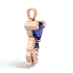 Lab Sapphire Puppy Love 14K Rose Gold pendant P5800