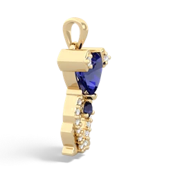 Lab Sapphire Puppy Love 14K Yellow Gold pendant P5800