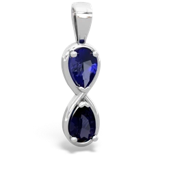 Lab Sapphire Infinity 14K White Gold pendant P5050