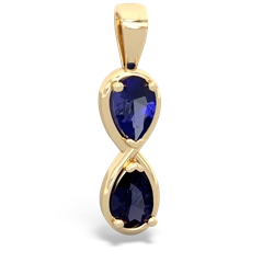 Lab Sapphire Infinity 14K Yellow Gold pendant P5050