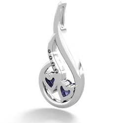 Lab Sapphire Keepsake Curves 14K White Gold pendant P5450