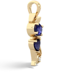 Lab Sapphire Kitten 14K Yellow Gold pendant P5780