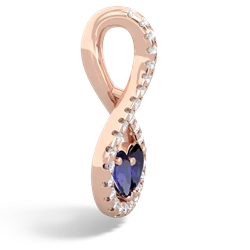 Lab Sapphire Pave Twist 'One Heart' 14K Rose Gold pendant P5360