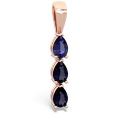 Lab Sapphire Dew Drops 14K Rose Gold pendant P2251