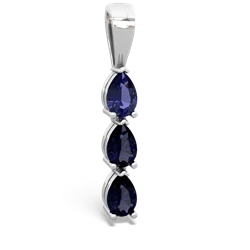 Lab Sapphire Dew Drops 14K White Gold pendant P2251