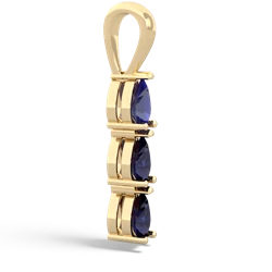 Lab Sapphire Dew Drops 14K Yellow Gold pendant P2251