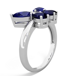 Lab Sapphire Butterfly 14K White Gold ring R2215