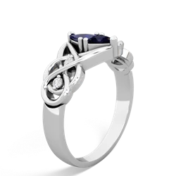Lab Sapphire Keepsake Celtic Knot 14K White Gold ring R5300