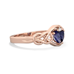 Lab Sapphire Celtic Love Knot 14K Rose Gold ring R5420