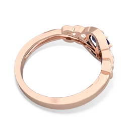 Lab Sapphire Celtic Love Knot 14K Rose Gold ring R5420