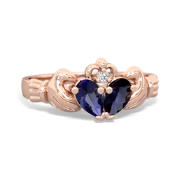 Lab Sapphire 'Our Heart' Claddagh 14K Rose Gold ring R2388