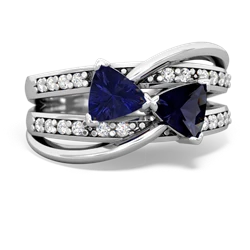 Lab Sapphire Bowtie 14K White Gold ring R2360