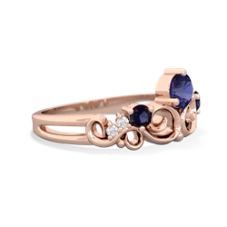 Lab Sapphire Crown Keepsake 14K Rose Gold ring R5740