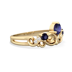 Lab Sapphire Crown Keepsake 14K Yellow Gold ring R5740