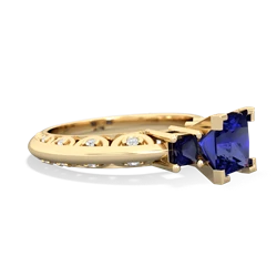 Lab Sapphire Eternal Embrace Engagement 14K Yellow Gold ring C2001