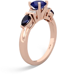 Lab Sapphire 6Mm Round Eternal Embrace Engagement 14K Rose Gold ring R2005