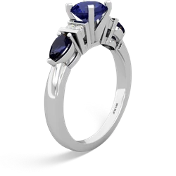 Lab Sapphire 6Mm Round Eternal Embrace Engagement 14K White Gold ring R2005