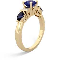 Lab Sapphire 6Mm Round Eternal Embrace Engagement 14K Yellow Gold ring R2005