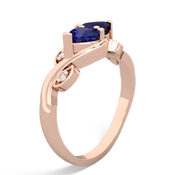 Lab Sapphire Floral Elegance 14K Rose Gold ring R5790