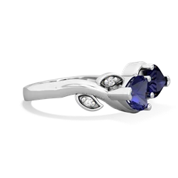 Lab Sapphire Floral Elegance 14K White Gold ring R5790