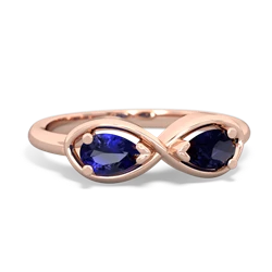 Lab Sapphire Infinity 14K Rose Gold ring R5050