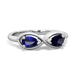 Lab Sapphire Infinity 14K White Gold ring R5050