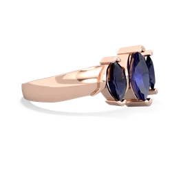 Lab Sapphire Three Peeks 14K Rose Gold ring R2433