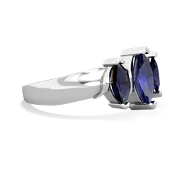 Lab Sapphire Three Peeks 14K White Gold ring R2433