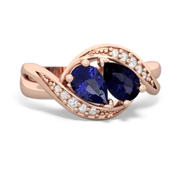 Lab Sapphire Summer Winds 14K Rose Gold ring R5342