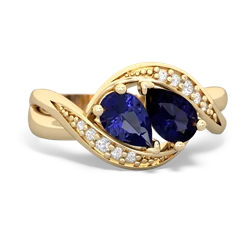 Lab Sapphire Summer Winds 14K Yellow Gold ring R5342