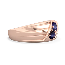 Lab Sapphire Men's Streamline 14K Rose Gold ring R0460