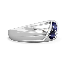 Lab Sapphire Men's Streamline 14K White Gold ring R0460