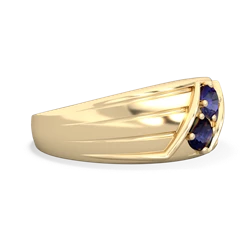 Lab Sapphire Men's Streamline 14K Yellow Gold ring R0460