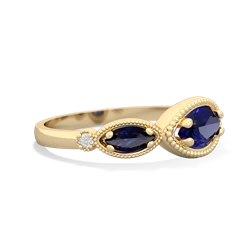 Lab Sapphire Milgrain Marquise 14K Yellow Gold ring R5700