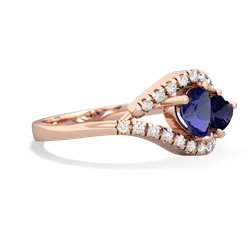 Lab Sapphire Mother And Child 14K Rose Gold ring R3010