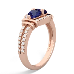 Lab Sapphire Art-Deco Keepsake 14K Rose Gold ring R5630