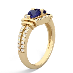 Lab Sapphire Art-Deco Keepsake 14K Yellow Gold ring R5630