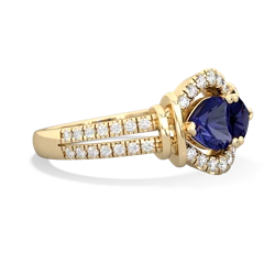 Lab Sapphire Art-Deco Keepsake 14K Yellow Gold ring R5630