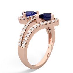 Lab Sapphire Diamond Dazzler 14K Rose Gold ring R3000