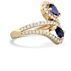 Lab Sapphire Diamond Dazzler 14K Yellow Gold ring R3000