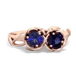 Lab Sapphire Rose Garden 14K Rose Gold ring R5510